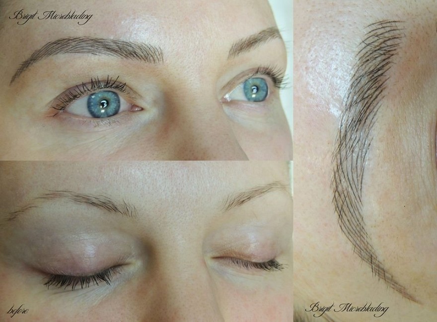 Brigitos microblading rezultatas: prieš ir po.