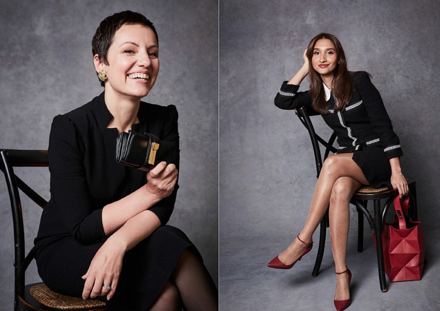 From left to right: city lawyer Asta Evans, founder of fashion rental service By Rotation, Eshita Kabra.