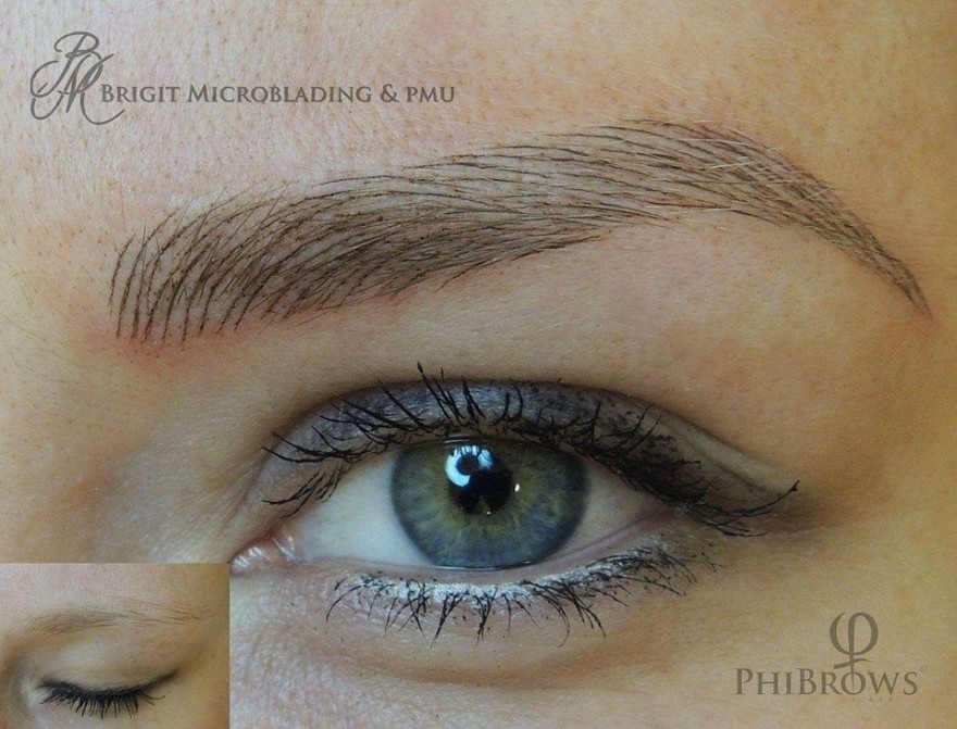 Brigitos microblading rezultatas: prieš ir po.